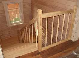 Комбинированная деревянная лестница №19