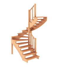 Расчет размеров поворотной лестницы с поворотными ступенями на 180°