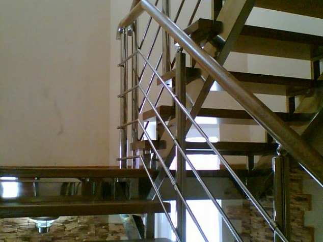 Лестница с ограждением из нержавейки №14